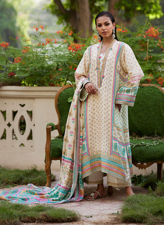 FARAH TALIB AZIZ - Nural Ivory Kurta And Dupatta (FULL SET)