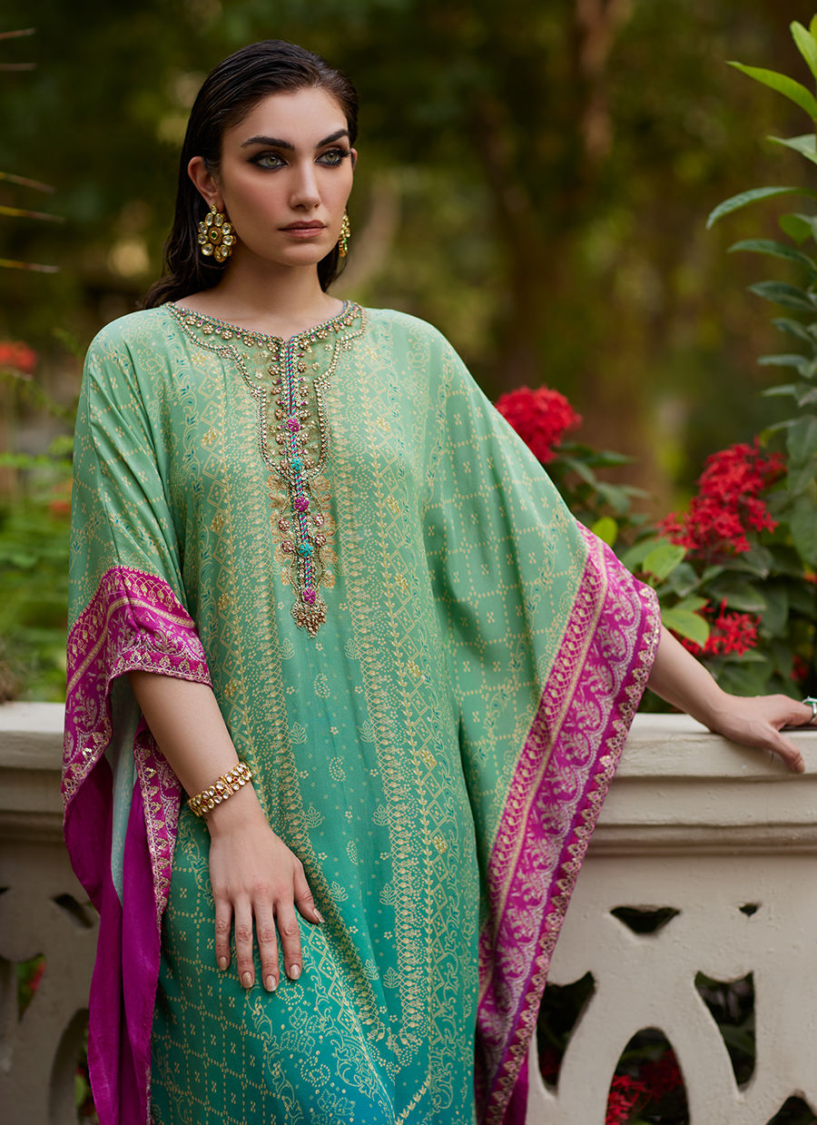Persia Teal Ombre Kaftan (1PC) - second image
