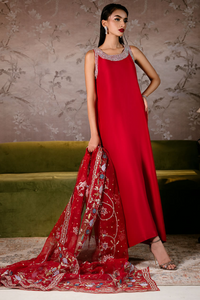 SHAZIA RAUF KHAN FORMAL LATE CHECKOUT- CRIMSON