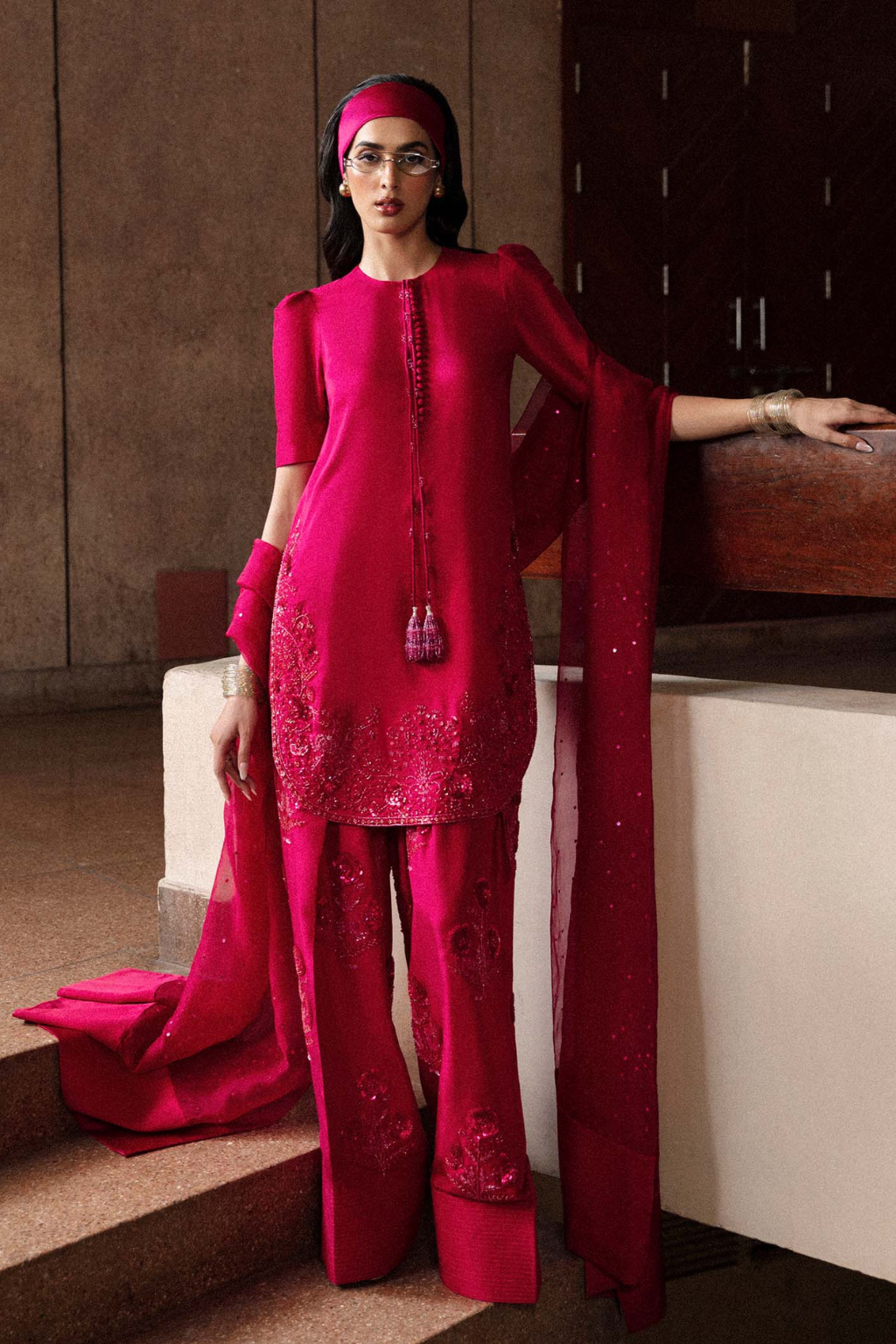 HUSSAIN REHAR LUXURY PRET EID EDIT'24- CERISE