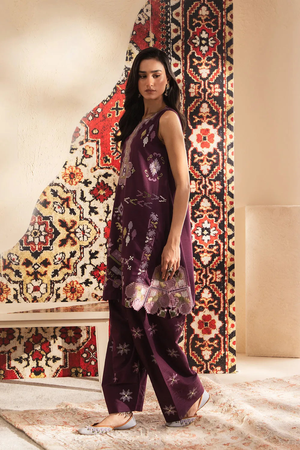 Rozana Collection SS '26 Drop I - Embroidered Suit | E4029/103/403 - second image