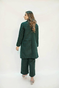 Juliet Green Tweed Checkered Coat Suit