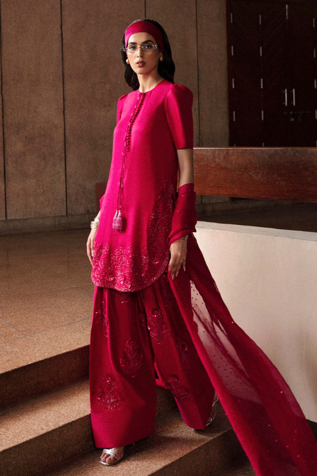 HUSSAIN REHAR LUXURY PRET EID EDIT'24- CERISE - second image