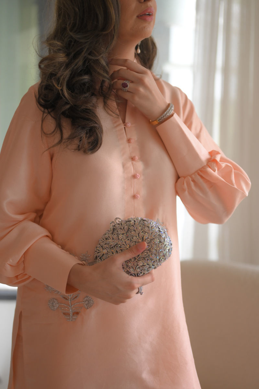 UZMA AFSHEEN LUXURY PRET'24- PEACH FOR ME (2PC) - second image