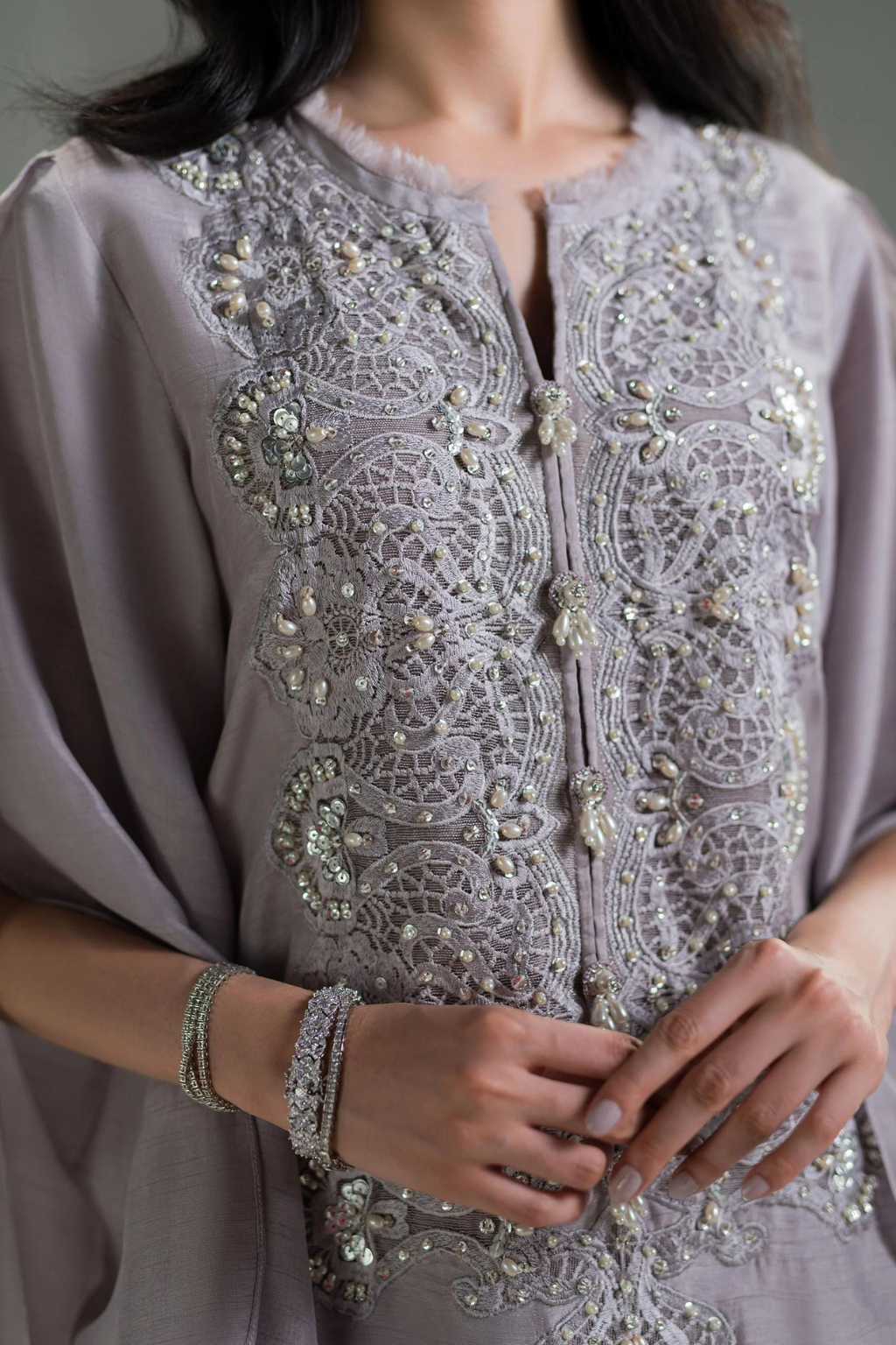 AMMARA KHAN SETA'24- STATEMENT LUXE VIOLET (D-10) - second image