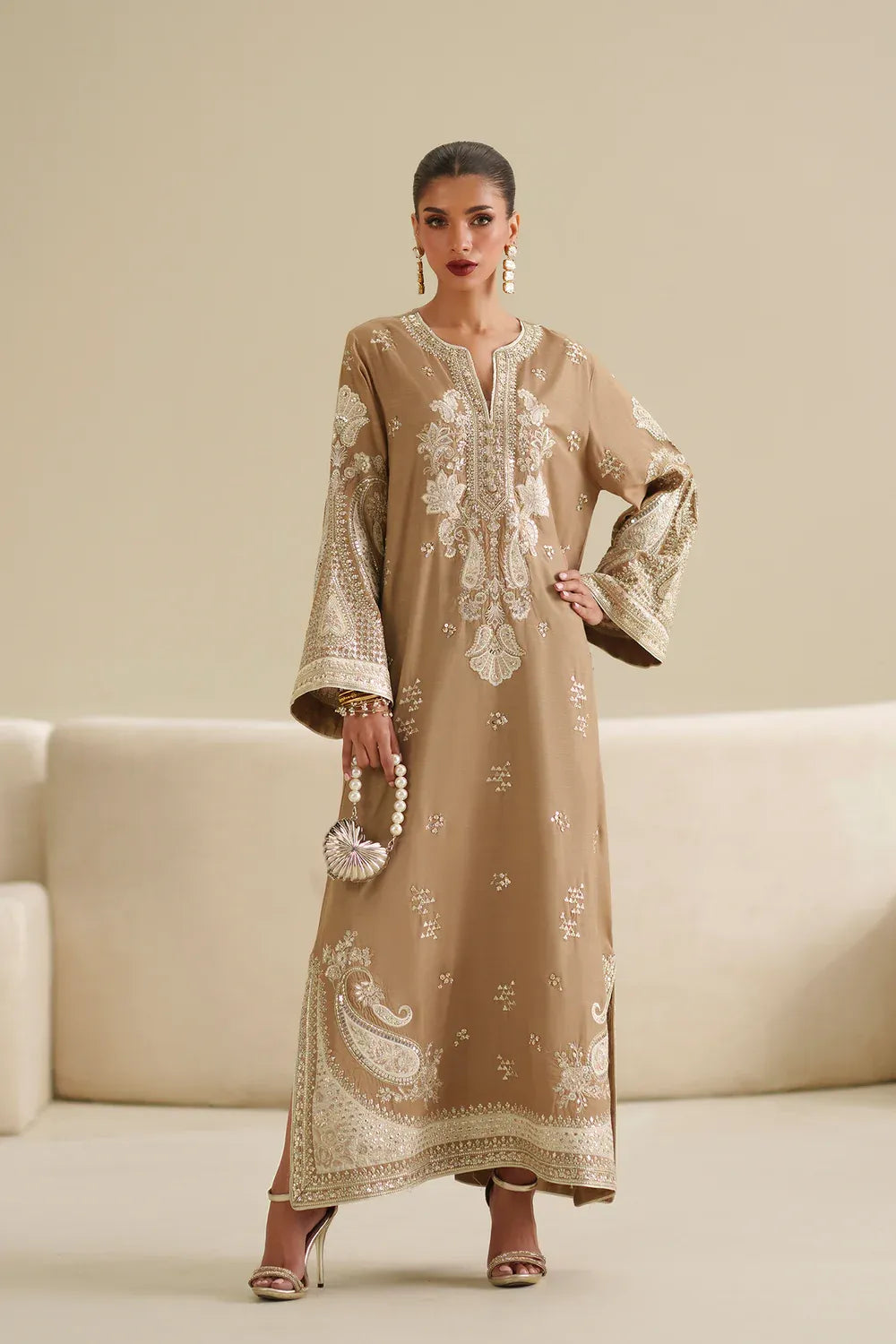Women Boutique SS'26 Drop III - Embroidered Kaftan | E1075/104/007