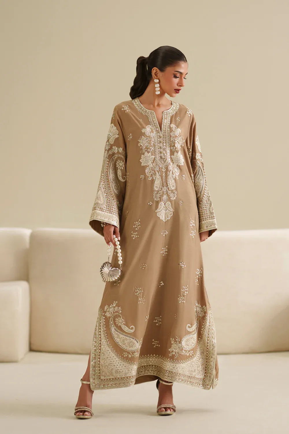 Women Boutique SS'26 Drop III - Embroidered Kaftan | E1075/104/007 - second image