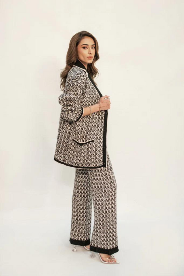 Layla Black & White Knit Suit