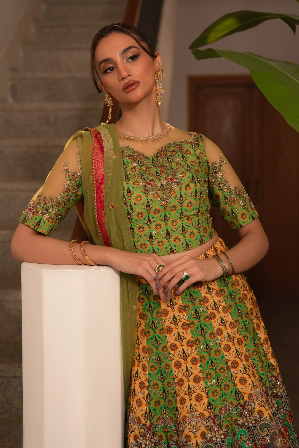 AMMARA KHAN RONAQ'25- Multi Kali Lehnga Choli (D-06) - second image