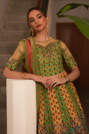 AMMARA KHAN RONAQ'25- Multi Kali Lehnga Choli (D-06)