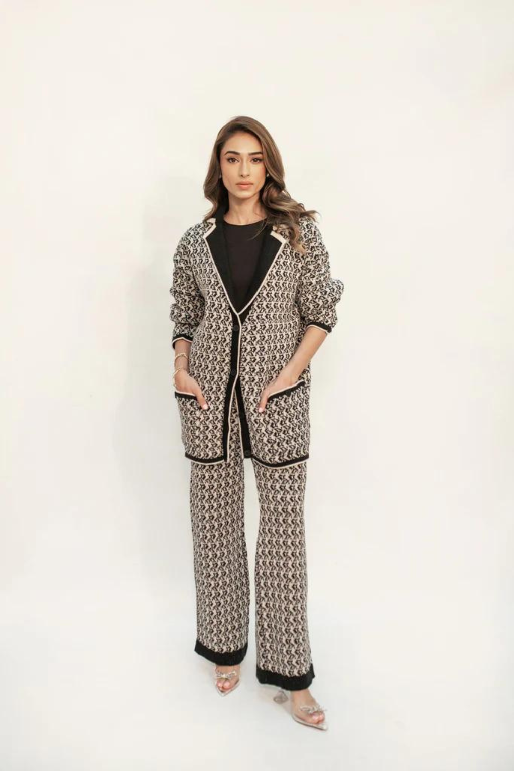 Layla Black & White Knit Suit