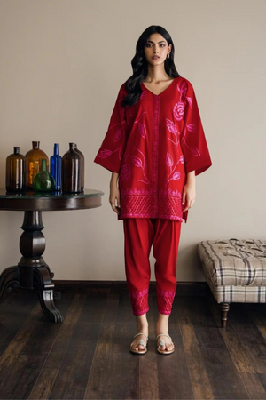 Meeku set in deep red (2PC)