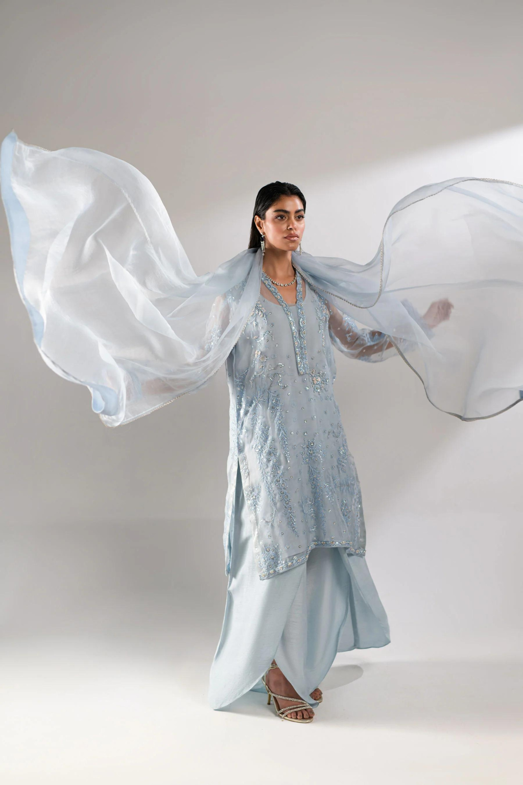 AMMARA KHAN LILY'24- COOL BLUE CO-ORD SET (D-08)