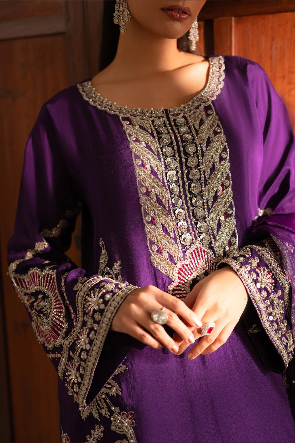AMMARA KHAN RONAQ'25- Luxe Kurta Shalwar Set (D-08) - second image