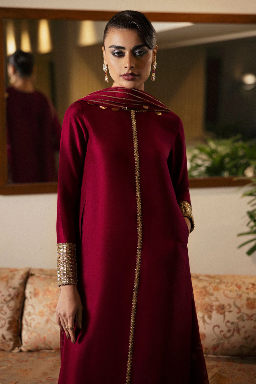 HUSSAIN REHAR BASIC NOT BASIC V- MULBERY - second image