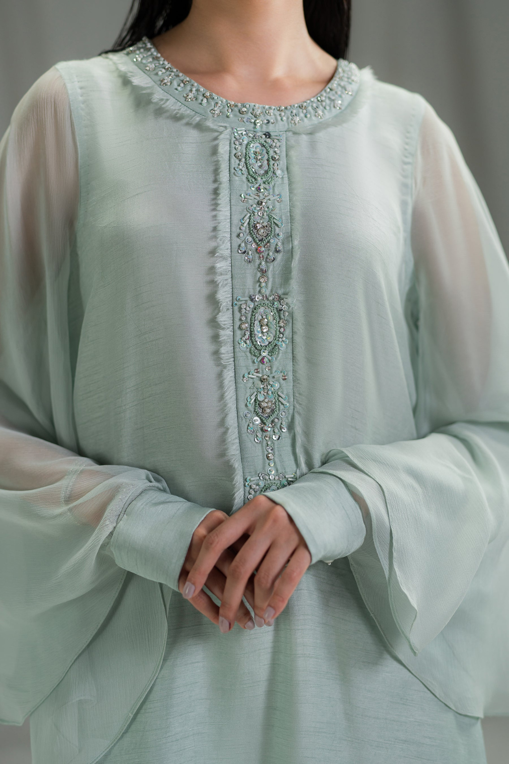 AMMARA KHAN SETA'24- REGAL PASTEL LONG TUNIC (D-03) - second image