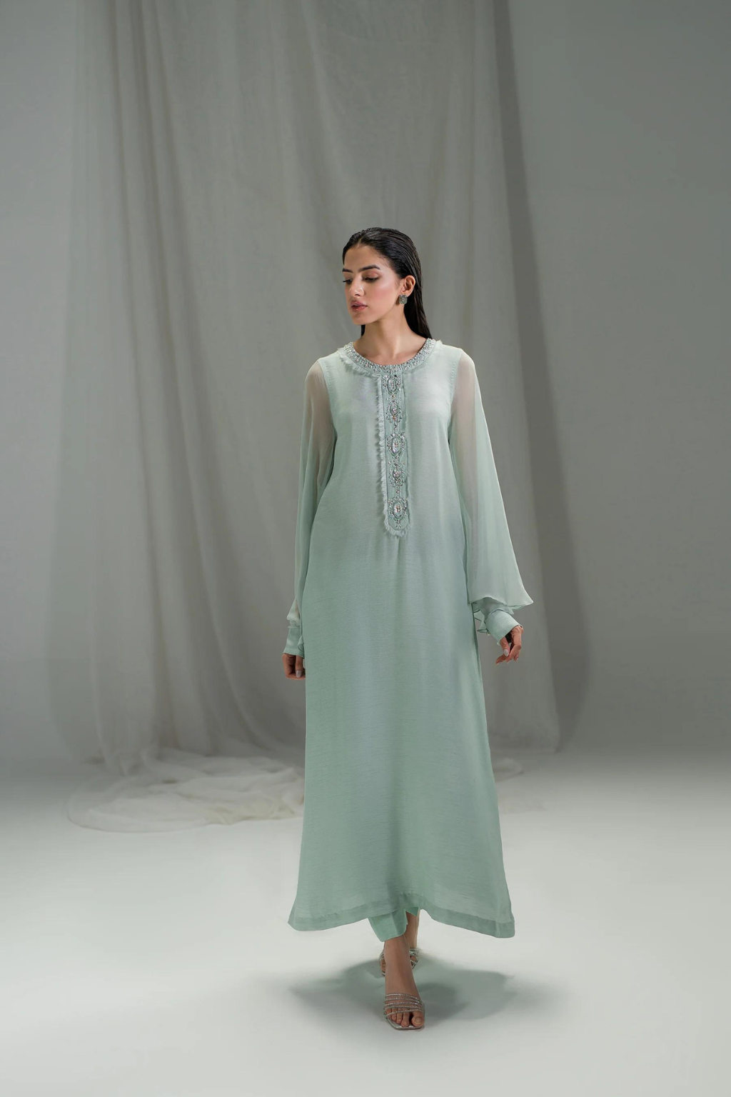 AMMARA KHAN SETA'24- REGAL PASTEL LONG TUNIC (D-03)