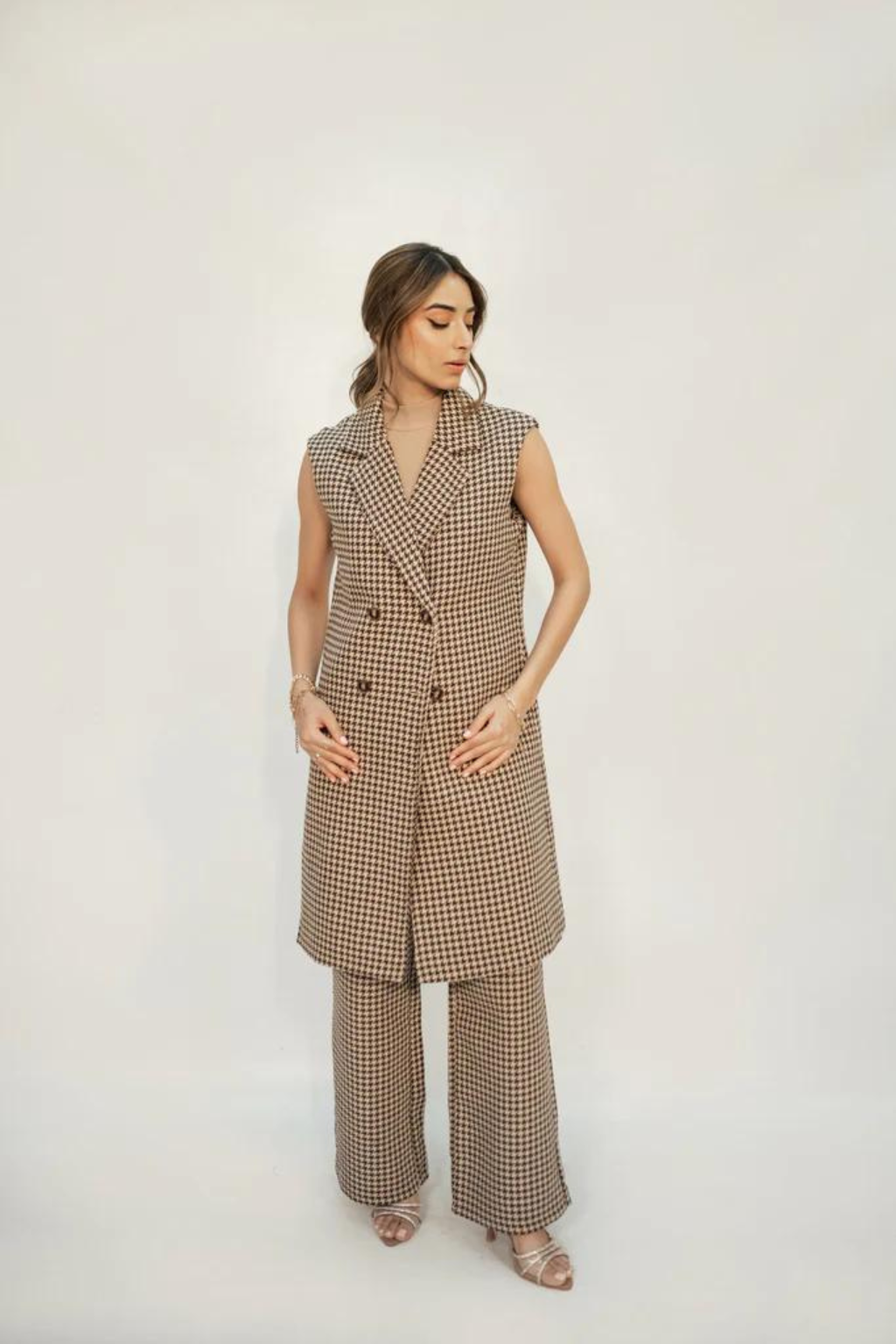 Sofia Tweed Houndstooth Sleeveless Suit - second image