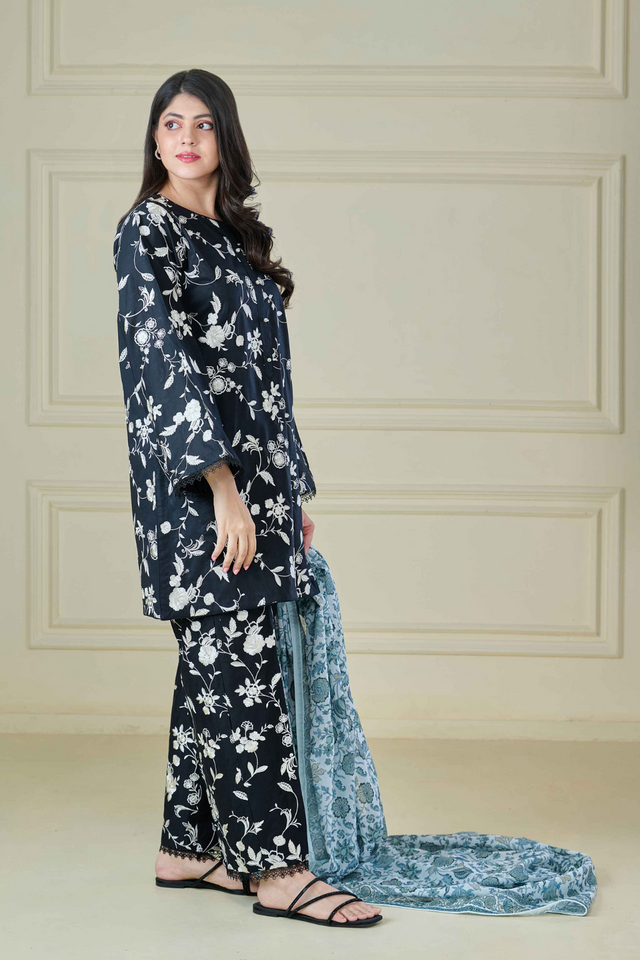 3 Piece - Pure Embroidered Cambric Suit S110022