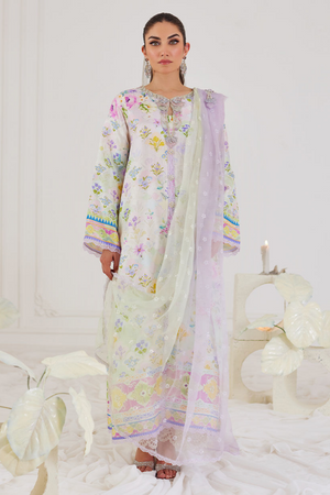 FARAH TALIB AZIZ TARA EID LUXE'24- ROSARIO SHIRT AND PRE-DRAPED DUPATTA (3pc)