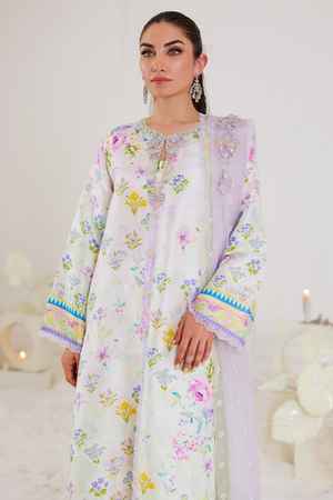 FARAH TALIB AZIZ TARA EID LUXE'24- ROSARIO SHIRT AND PRE-DRAPED DUPATTA (3pc)