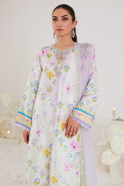 TARA EID LUXE'24- ROSARIO SHIRT AND PRE-DRAPED DUPATTA (3pc)