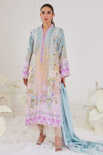 FARAH TALIB AZIZ TARA EID LUXE'24-  
TERESA OMBRE SHIRT AND DUPATTA (3pc)