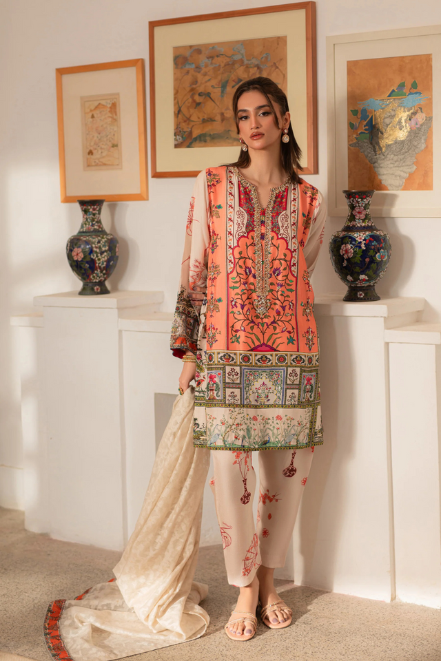 AMMARA KHAN RONAQ'25- Modern Mughal Kurta Shalwar Set (D-02)