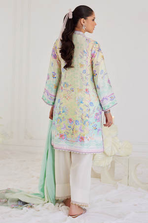 FARAH TALIB AZIZ TARA EID LUXE'24- PAZ AQUA SHIRT AND DUPATTA (3pc)