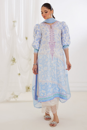 FARAH TALIB AZIZ TARA EID LUXE'24-  
AURELIA ICE BLUE SHIRT AND DUPATTA (3pc)