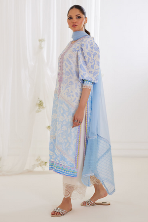 FARAH TALIB AZIZ TARA EID LUXE'24-  
AURELIA ICE BLUE SHIRT AND DUPATTA (3pc)