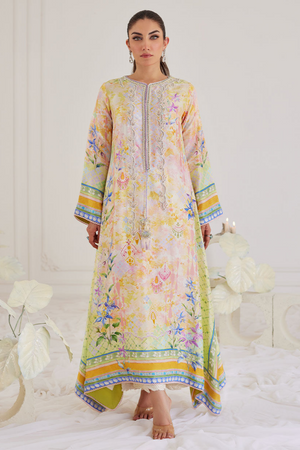 FARAH TALIB AZIZ TARA EID LUXE'24- BLANCA RAW SILK KAFTAN (2pc)