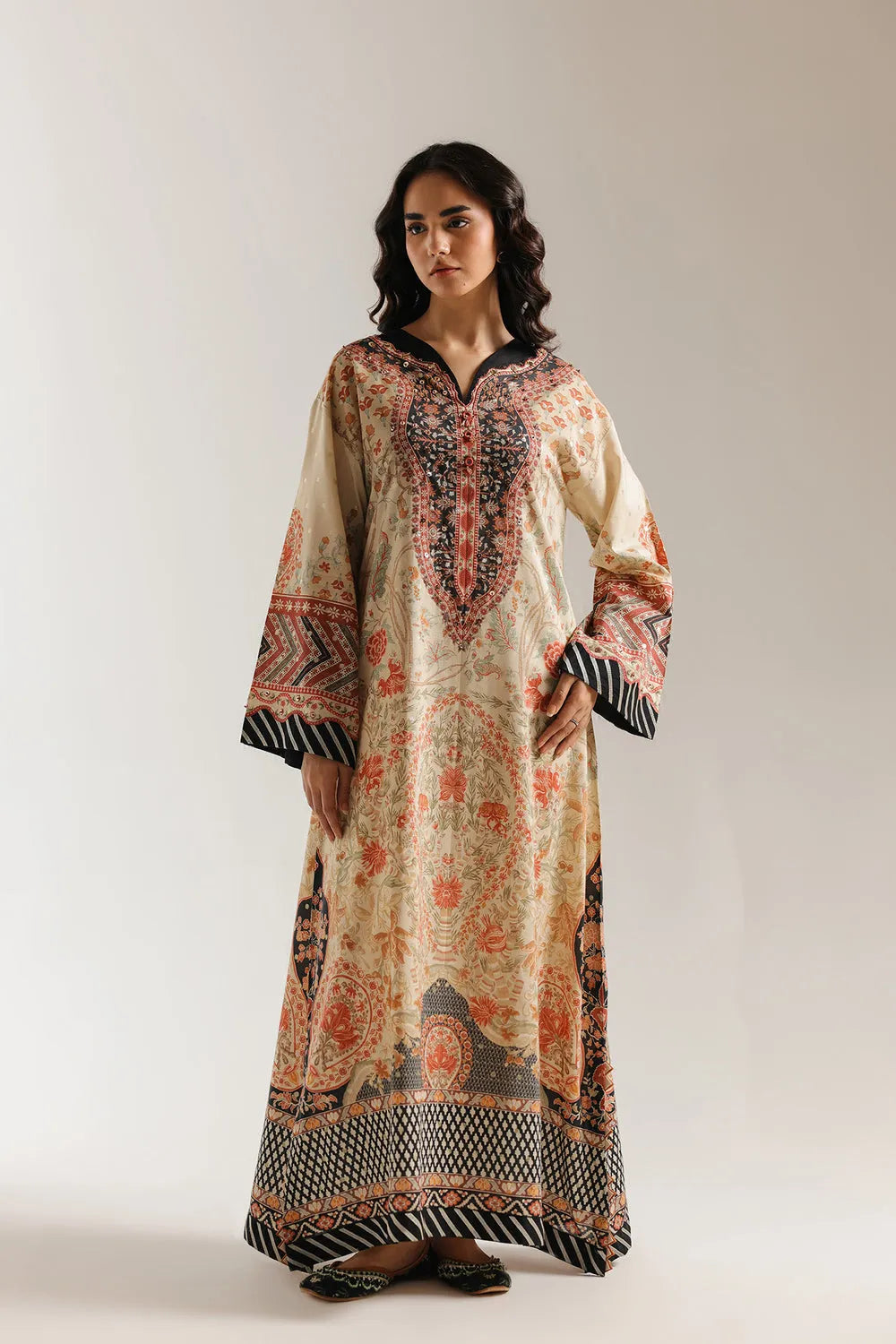 Rozana Collection SS '26 Drop I - Printed Kaftan | E4118/103/811
