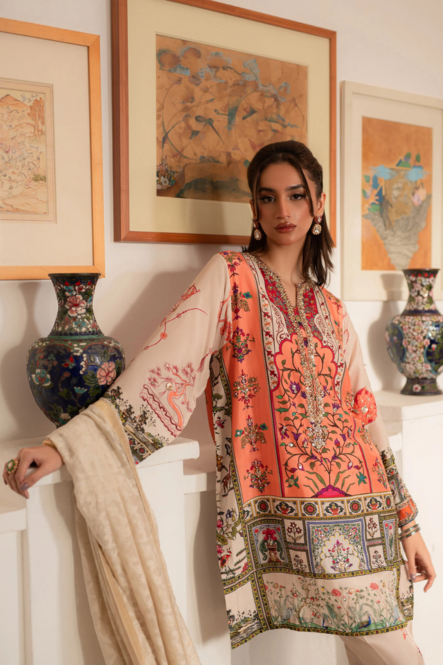 AMMARA KHAN RONAQ'25- Modern Mughal Kurta Shalwar Set (D-02)