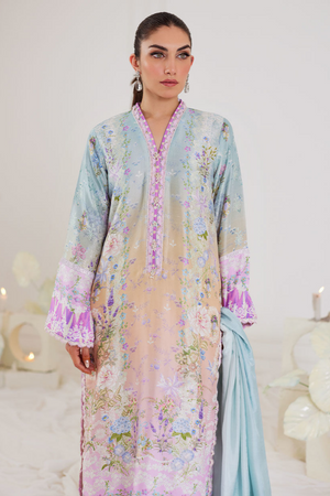 FARAH TALIB AZIZ TARA EID LUXE'24-  
TERESA OMBRE SHIRT AND DUPATTA (3pc)