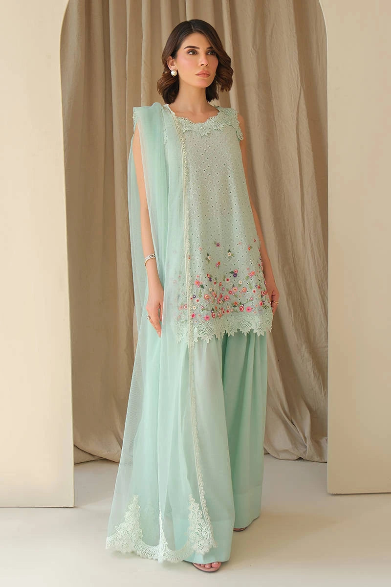 June Bloom '25 - Aqua June With Dupatta And Shalwar - second image