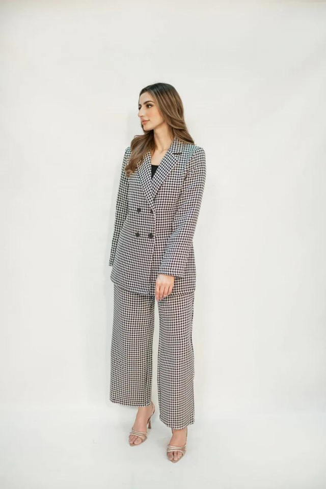 Charlotte Chequered Tweed Double Breasted Suit