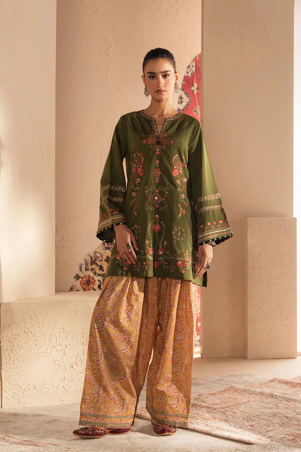 Rozana Collection SS '26 Drop I - Embroidered Suit | E4243/103/120