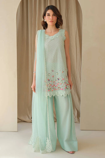 June Bloom '25 - Aqua June With Dupatta And Shalwar
