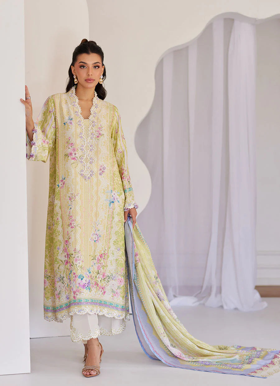 Tara Eid Luxe'25- Elowyn Kiwi Shirt And Dupatta