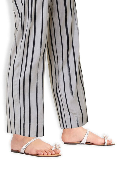 Sana Safinaz Beige Striped Pants
