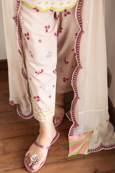 Staycation '25 - BLUSH PINK LUXURY PRINTED 3PCS SET (NPA3-25433)