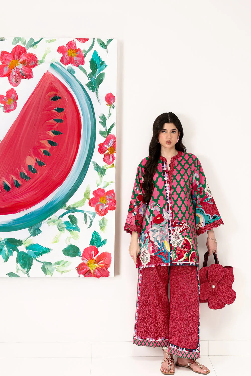 Staycation '25 - WATERMELON LUXURY PRINTED 2PCS SET (NPA2-25310