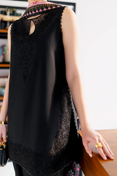 Staycation '25 - JET BLACK LUXURY EMBROIDERED 3 PCS SET (NPA3-25430)