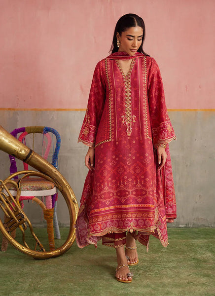 Mayna Festive Prints '25 - Inuki Maroon Shirt And Dupatta