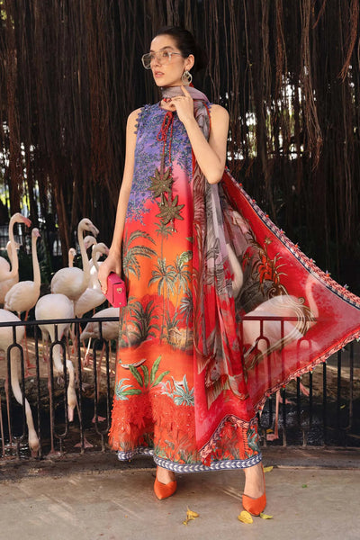 M-prints '26 - 3 Piece Unstitched Embroidered Lawn Suit | Mpt-2907-b