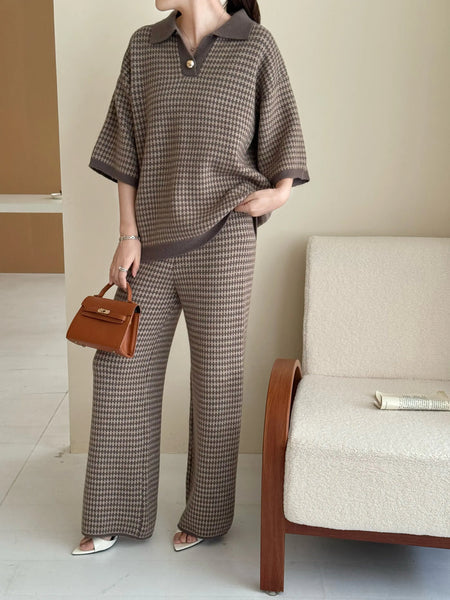 New In '25 - Sira Knit Detail Suit Dark Mouse