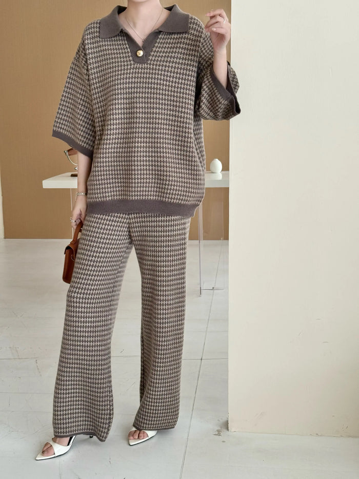 New In '25 - Sira Knit Detail Suit Dark Mouse