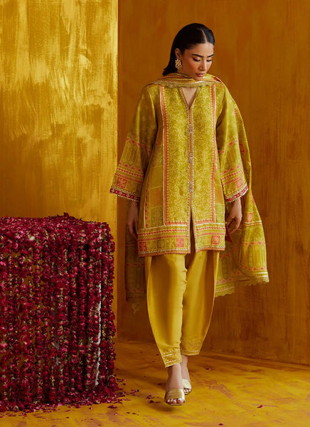 Mayna Festive Prints '25 - Nevada Kiwi Shirt And Dupatta