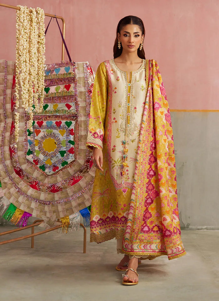 Mayna Festive Prints '25 - Arabella Kiwi Shirt And Dupatta